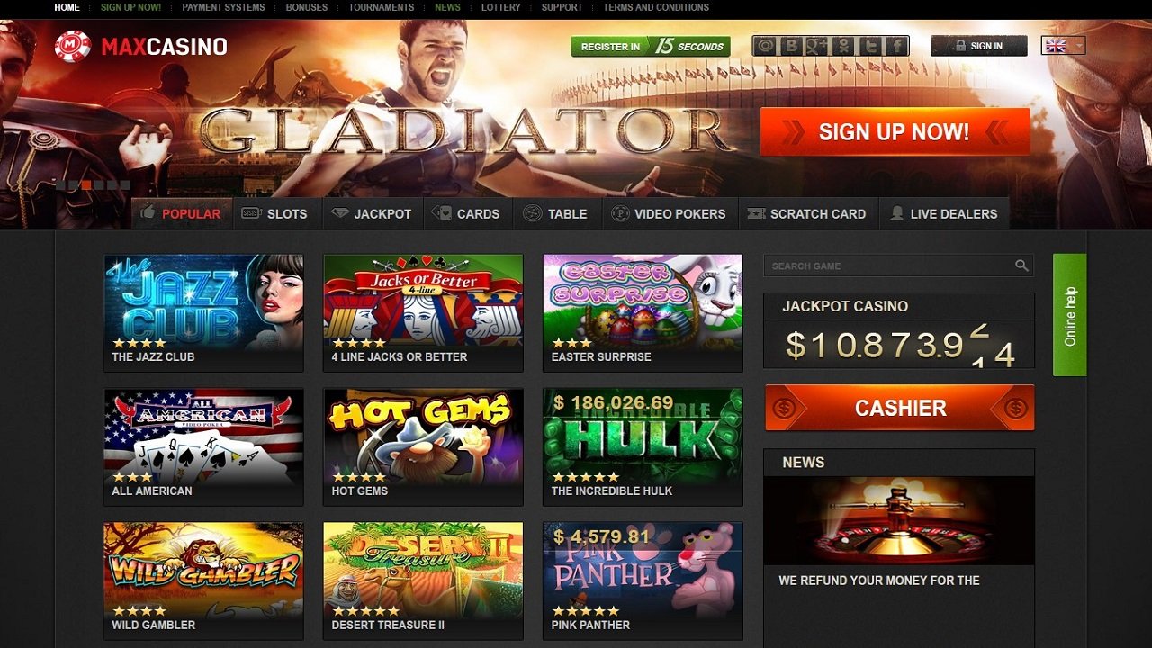 Maxcasino-homepage